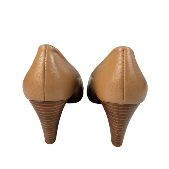 Franco Sarto Womens 10 M Frankie Brown Leather Wedge Pump Heels Shoes - Picture 4 of 9